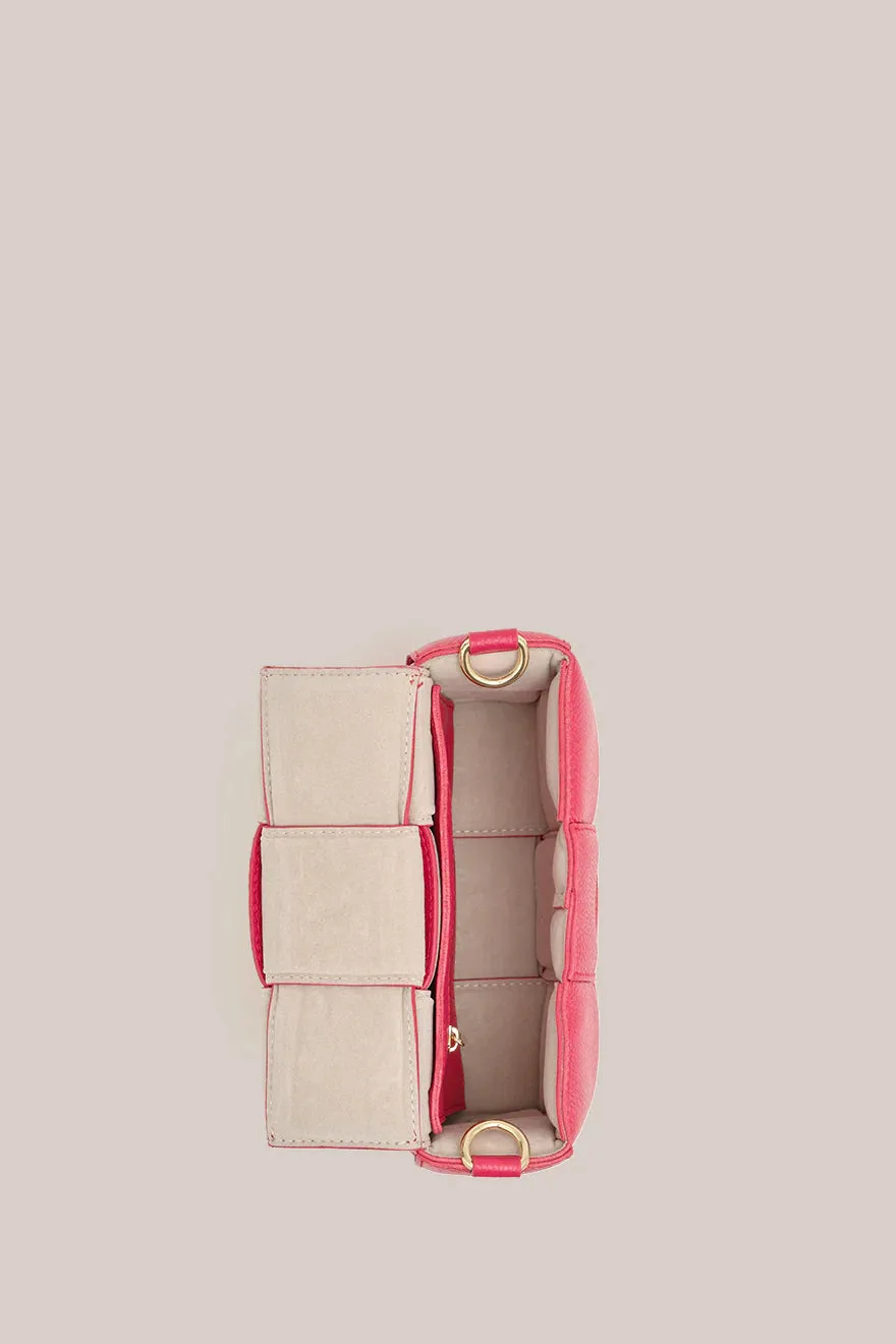 Margot Fuchsia Leather Woven Bag