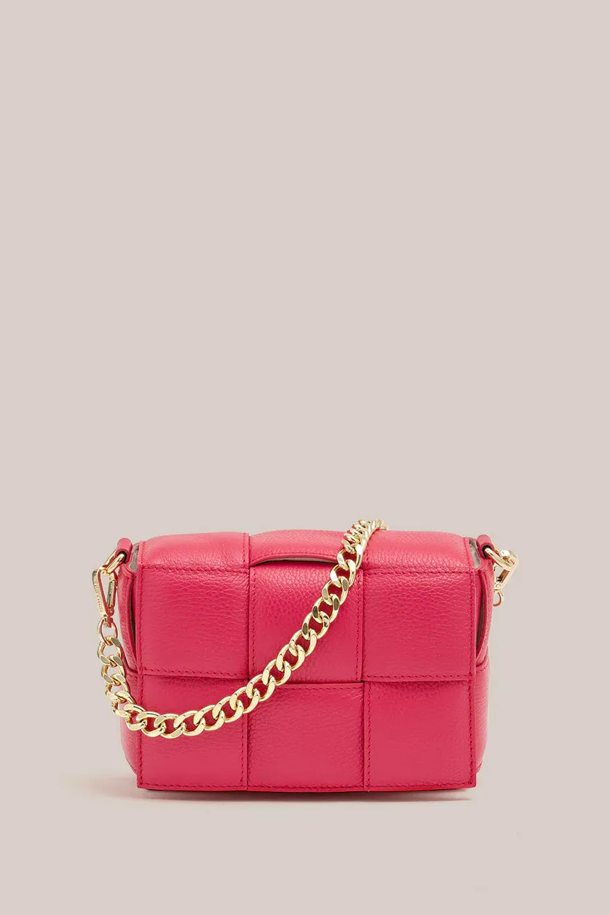 Margot Fuchsia Leather Woven Bag