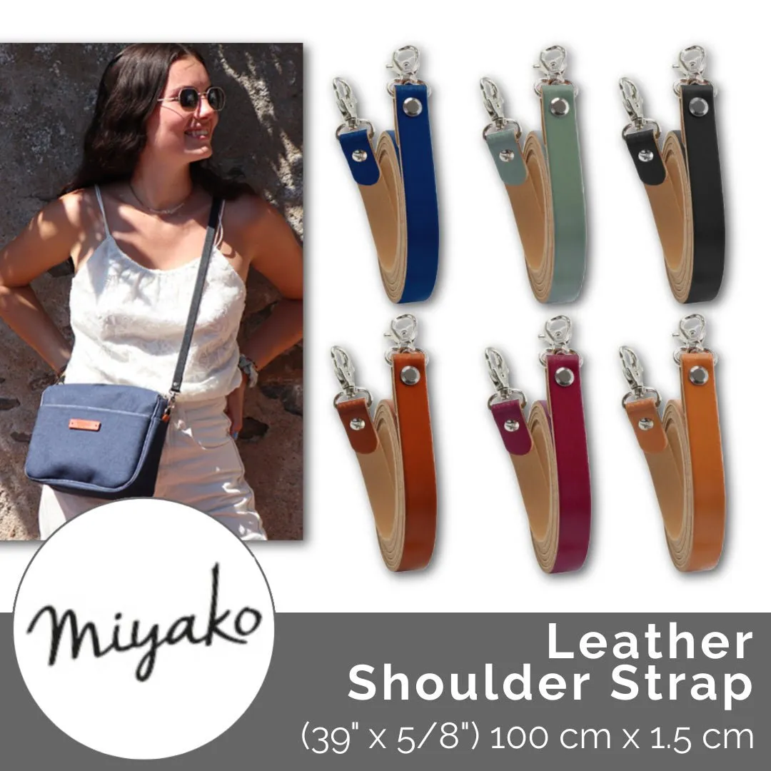 Miyako Leather Shoulder Strap with Hooks