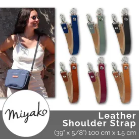 Miyako Leather Shoulder Strap with Hooks