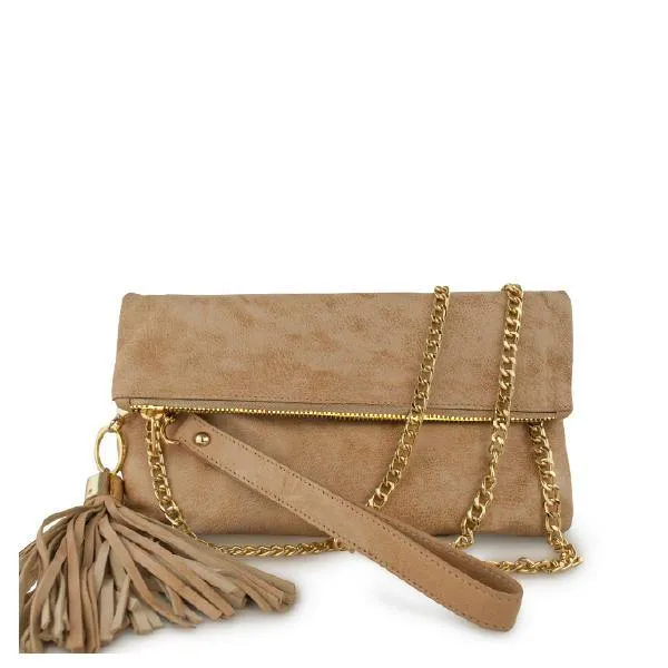 MONK August Clutch | Suede Tan