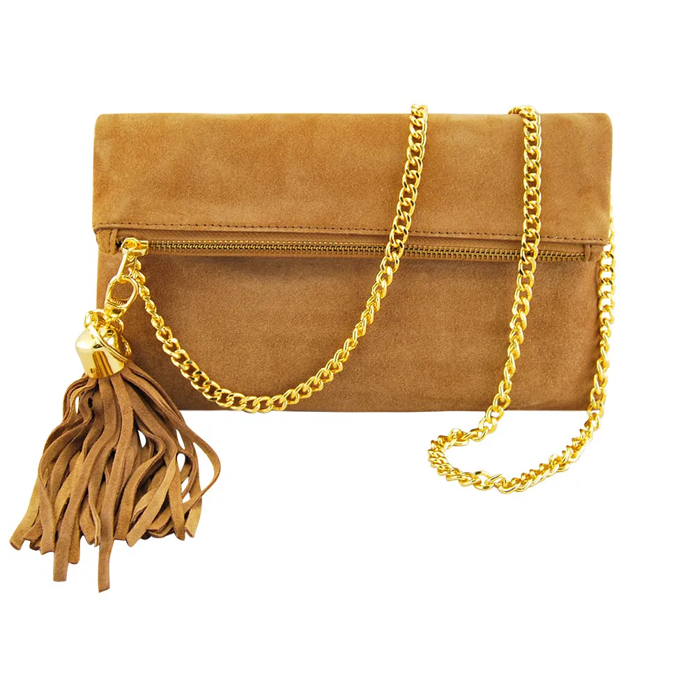 MONK August Clutch | Suede Tan