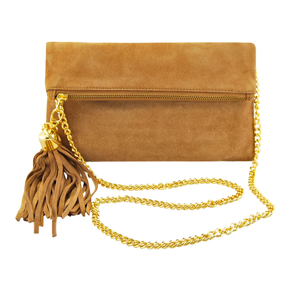 MONK August Clutch | Suede Tan