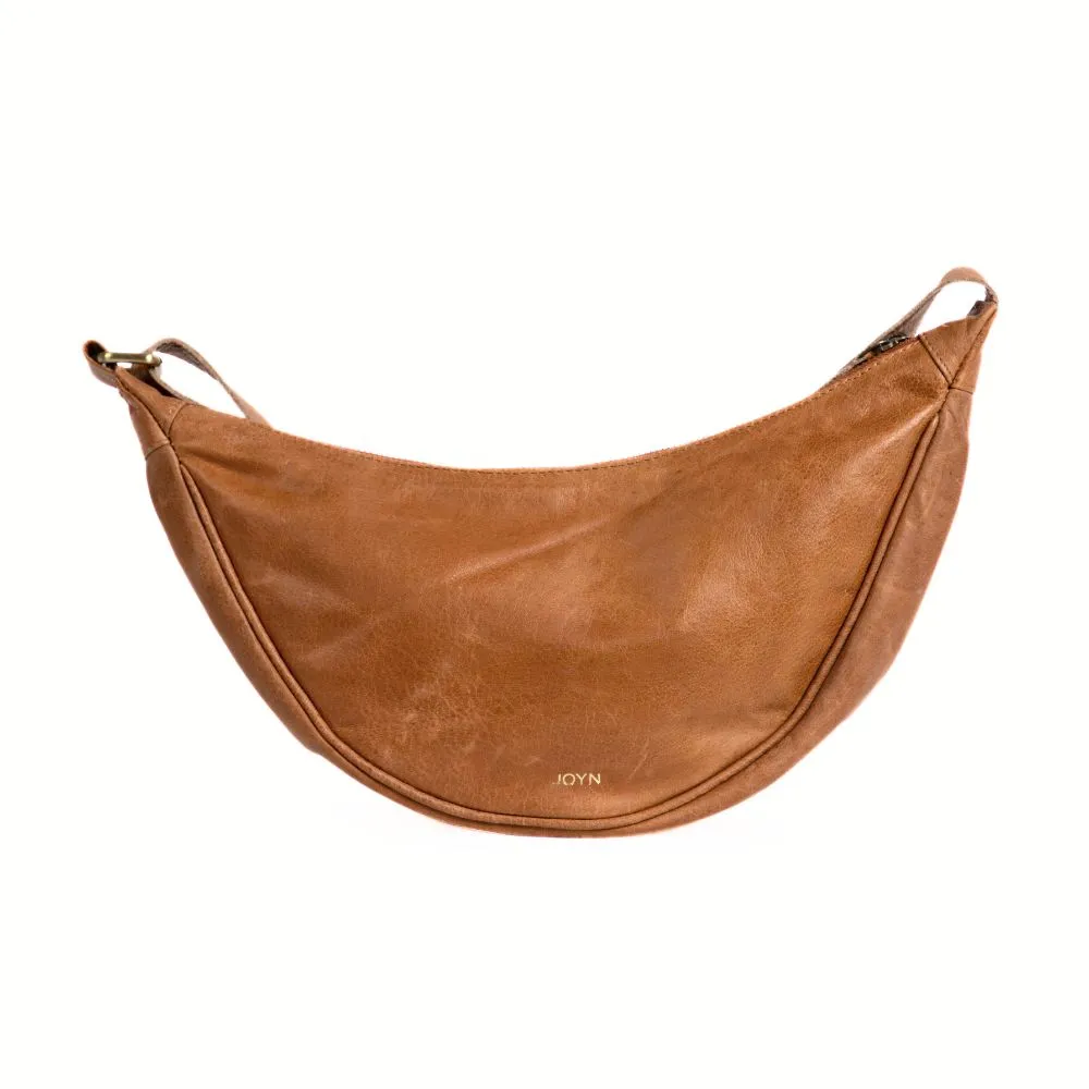 Moon Sling Leather Belt Bag - Camel