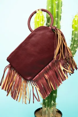 NGIL Red Fairleigh Fringe Bangle Clutch