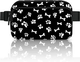 Paw Print Fanny Pack Fashion Belt Bag Lightweight Waist Pouch with Adjustable Strap Mini Crossbody Bags for Women Travel Sports Running