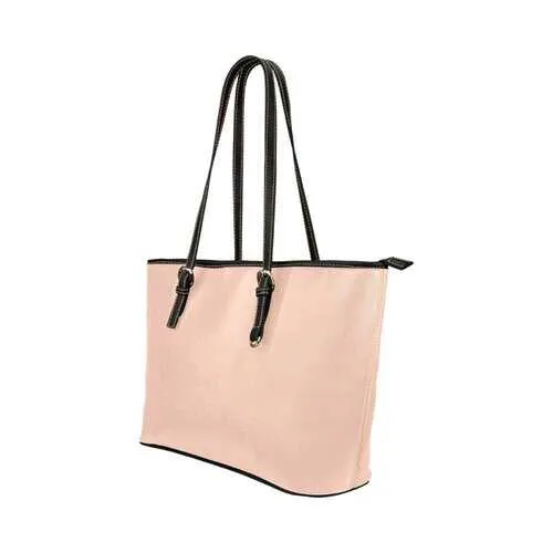 Peach Leather Tote Bag