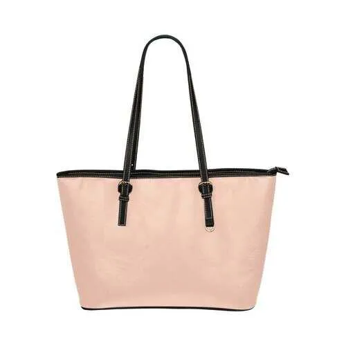 Peach Leather Tote Bag