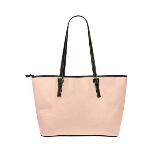 Peach Leather Tote Bag