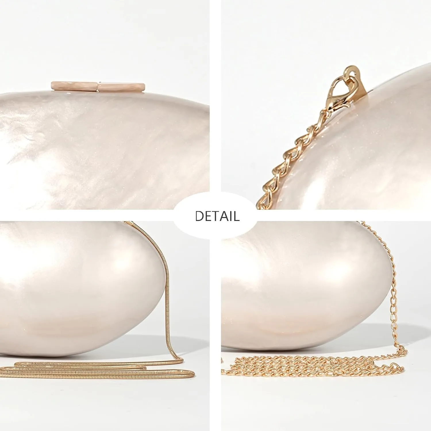 Pearl Clutch Purses For Women,Shell Acrylic Handbags Evening Bag Purse Small Shoulder Crossbody Bags Wedding Guest
