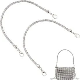 PH PandaHall Replacement Purse Straps, 13.4"/34cm Alloy Rhinestone Bag Strap with Lobster Clasp Short Bag Chain Strap for Underarm Bag Shoulder Bag Handbag Tote Satchel Replacement Accessories