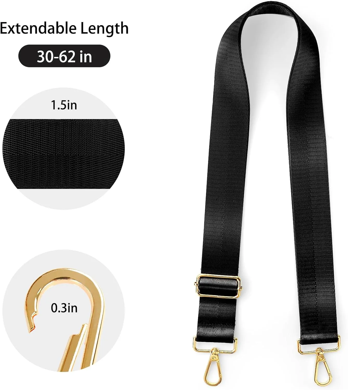 Purse Straps Replacement Crossbody Straps for Purses,Wide Shoulder Strap for Bags Extender Guitar Straps for Handbags