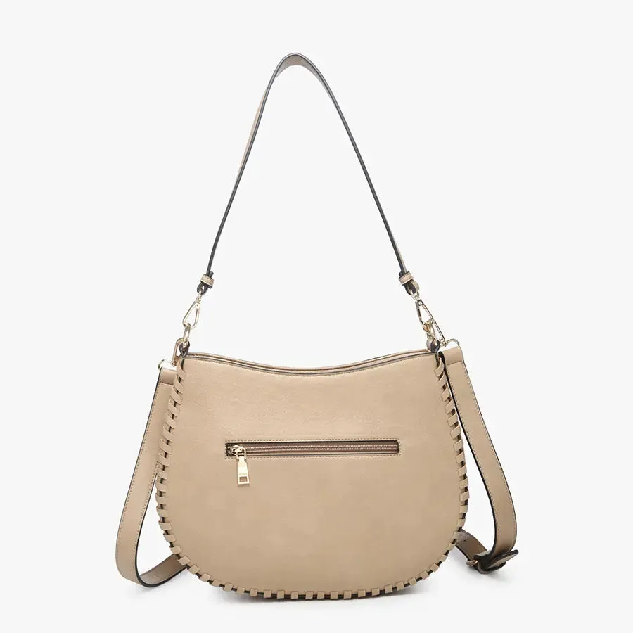 Raquel Whipstitch Trim Crossbody/Saddle Bag