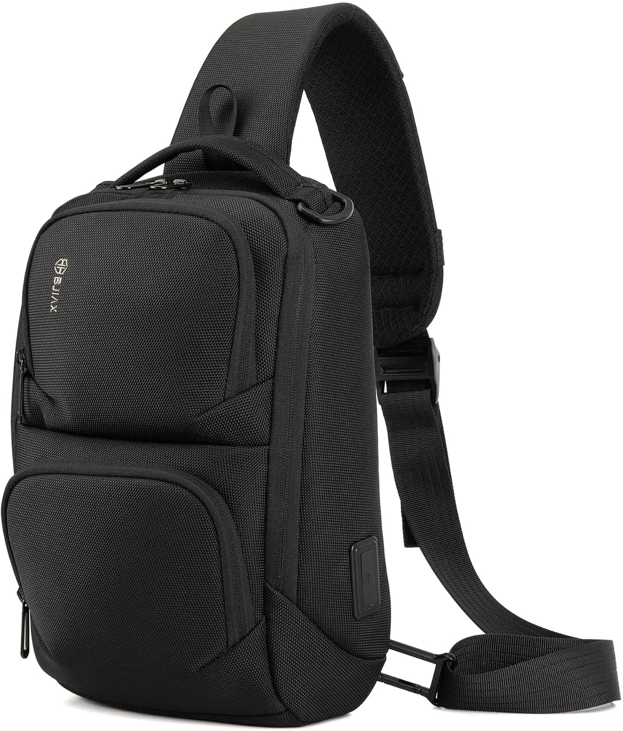 Sling Backpack Men, Waterproof Shoulder Bag with USB Charging Port, Holds 9.7 Inch ipad, Sling Bag for Traveling, Sporting, Cycling, Daily