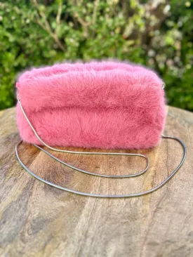Soft Serenity Fur Crossbody Clutch - Pink