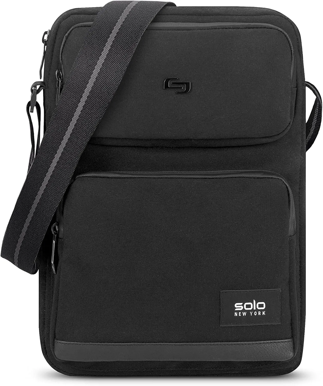 Solo New York Universal Tablet Sling Bag for Women & Men - Crossbody Bag for Travel, Walking, & Hiking, Adjustable Shoulder Strap, Front Zippered Pocket, Fits 12.9" Tablets - Ludlow, Black