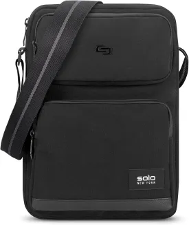 Solo New York Universal Tablet Sling Bag for Women & Men - Crossbody Bag for Travel, Walking, & Hiking, Adjustable Shoulder Strap, Front Zippered Pocket, Fits 12.9" Tablets - Ludlow, Black