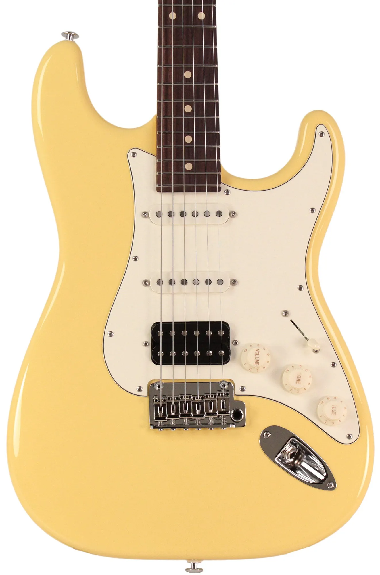 Suhr Classic S HSS Guitar, Vintage Yellow, Rosewood