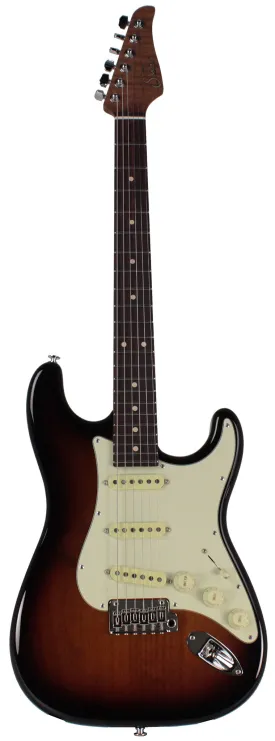 Suhr Classic S Roasted Select Guitar, 3-Tone Burst, Rosewood