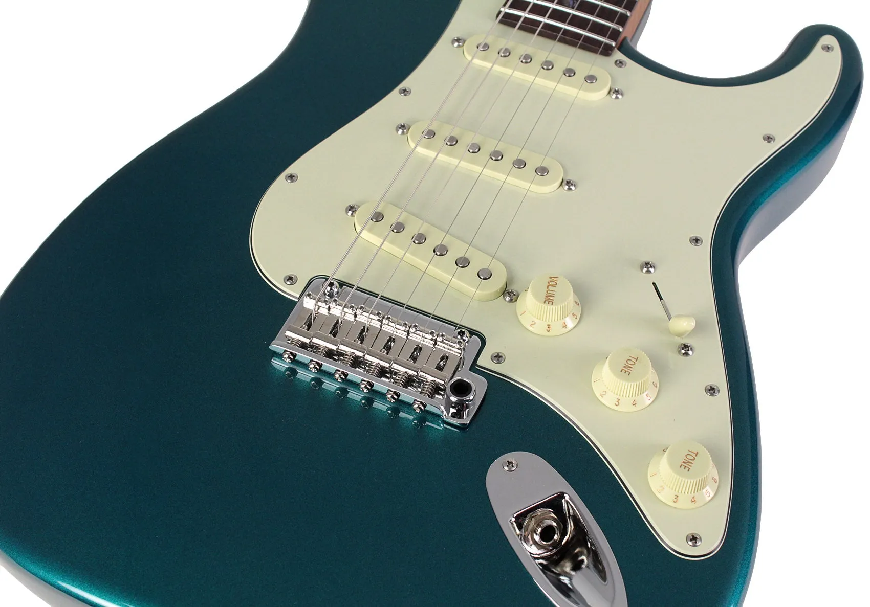 Suhr Select Classic S Guitar, Roasted Flamed Neck, Ocean Turquoise, Rosewood