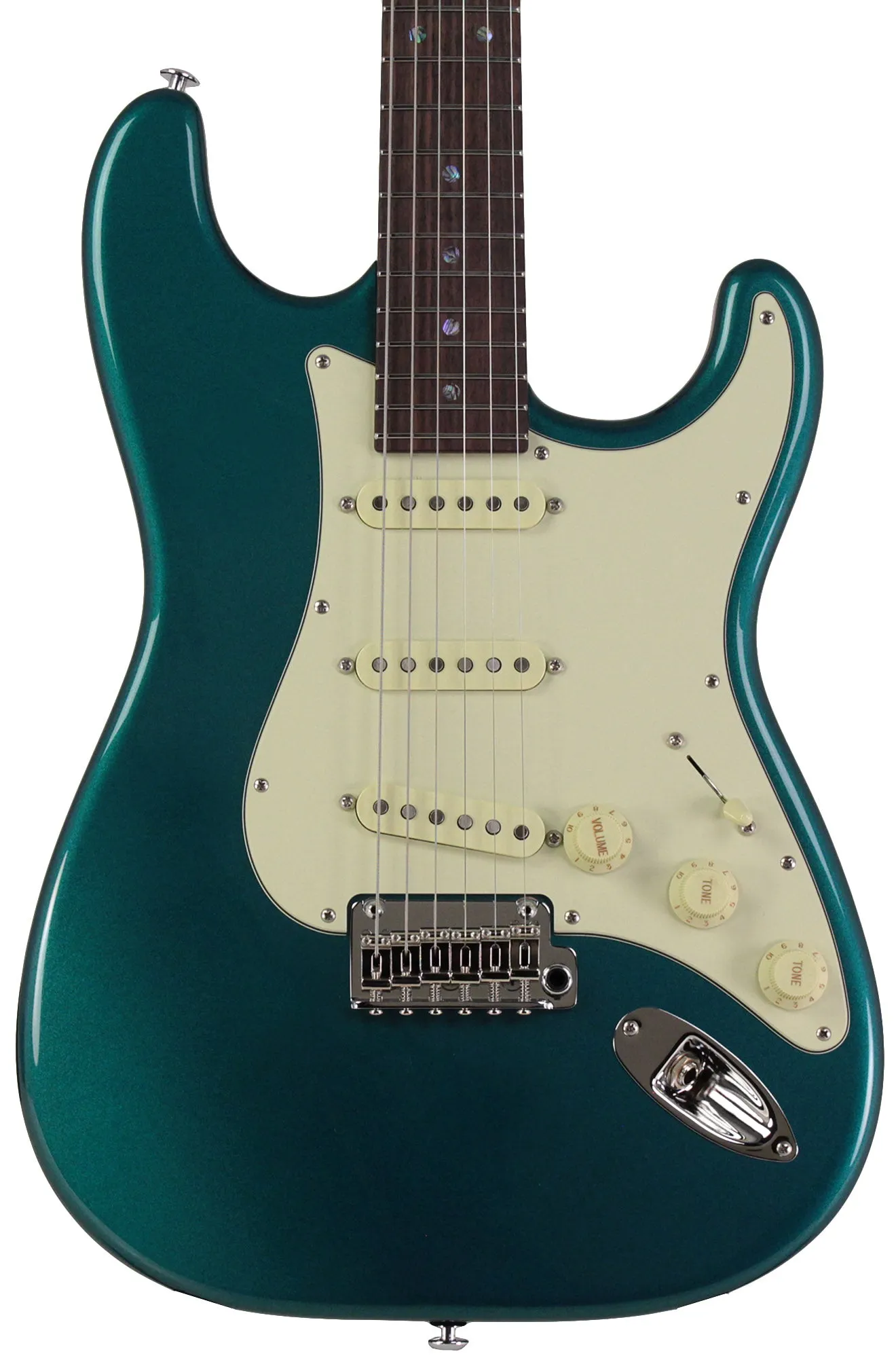 Suhr Select Classic S Guitar, Roasted Flamed Neck, Ocean Turquoise, Rosewood
