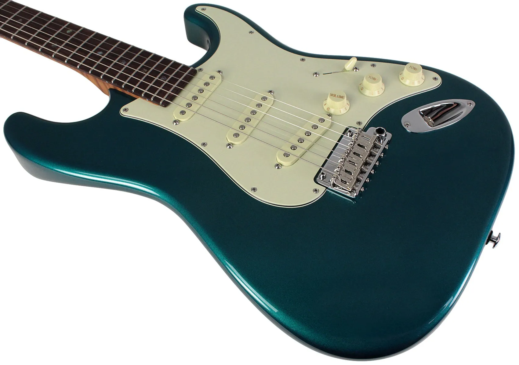 Suhr Select Classic S Guitar, Roasted Flamed Neck, Ocean Turquoise, Rosewood