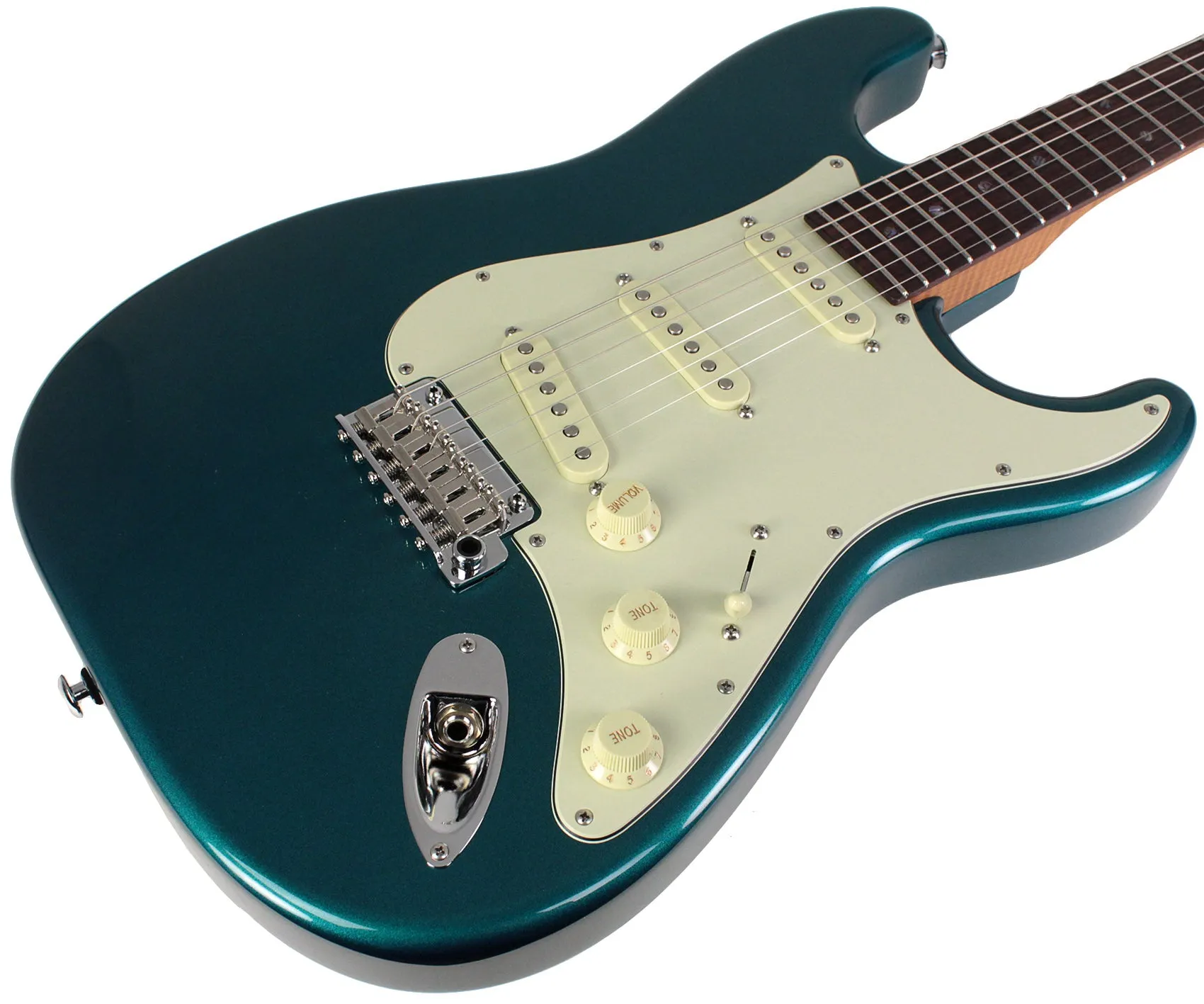 Suhr Select Classic S Guitar, Roasted Flamed Neck, Ocean Turquoise, Rosewood