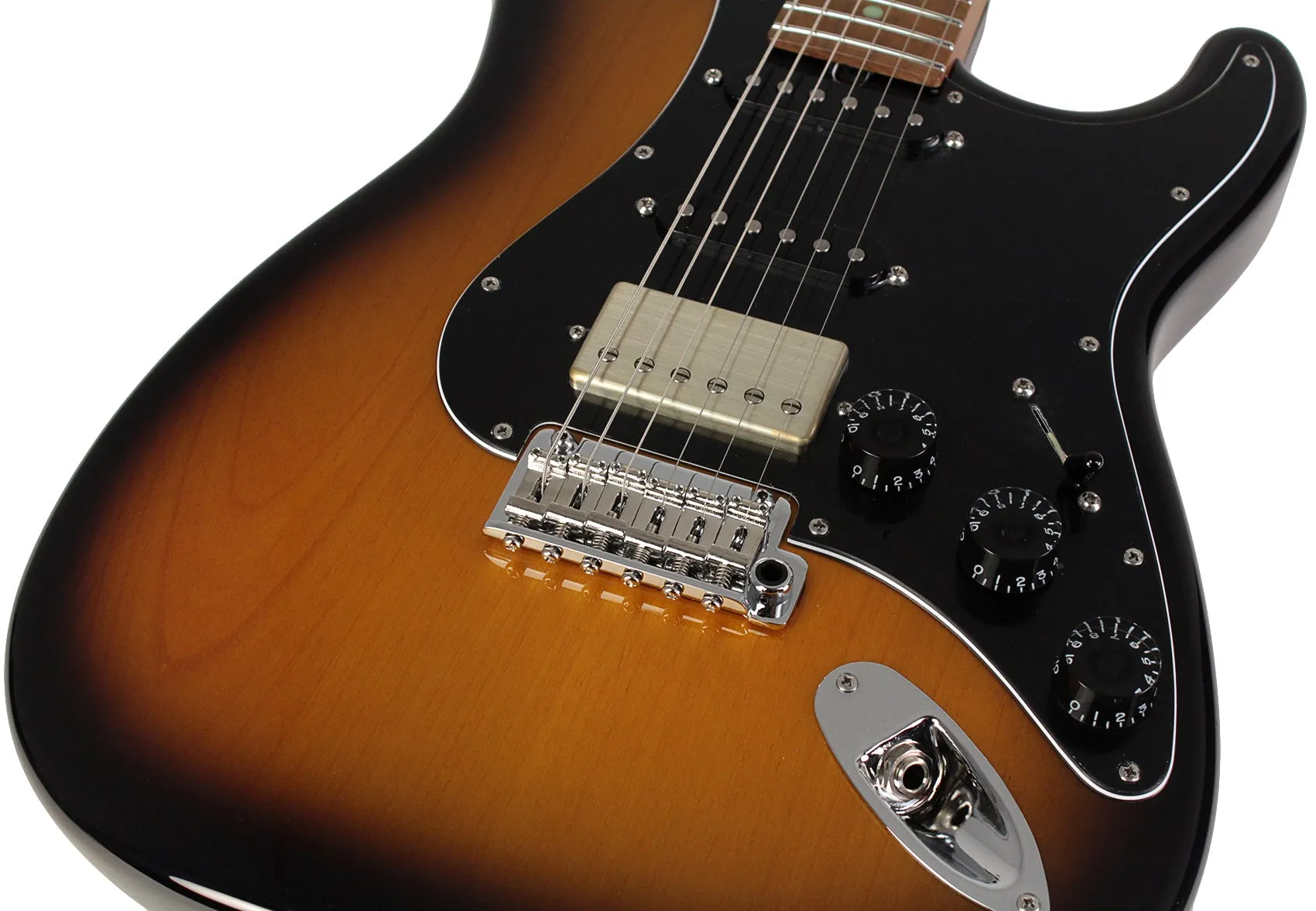 Suhr Select Classic S HSS Guitar, Roasted Flamed Neck, 2-Tone Burst, Black PG, Maple