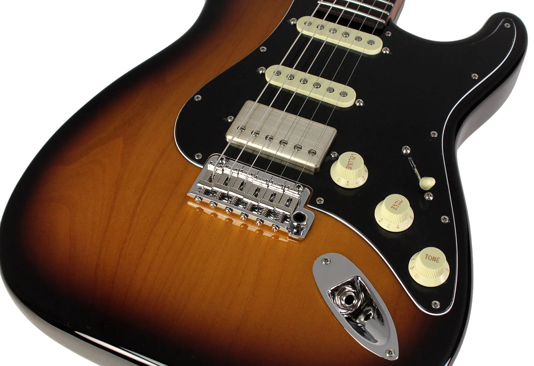 Suhr Select Classic S HSS Guitar, Roasted Flamed Neck, 2 Tone Burst, Rosewood