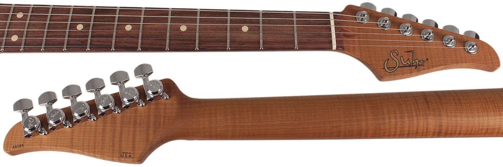 Suhr Select Classic S HSS Guitar, Roasted Flamed Neck, 3 Tone Burst, Rosewood