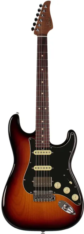 Suhr Select Classic S HSS Guitar, Roasted Flamed Neck, 3 Tone Burst, Rosewood