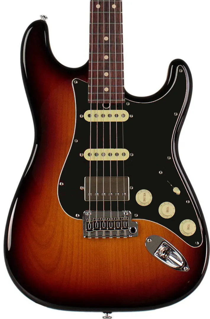 Suhr Select Classic S HSS Guitar, Roasted Flamed Neck, 3 Tone Burst, Rosewood