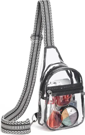 Telena Clear Bag for Stadium Events Clear Purses for Women Stadium Crossbody Fanny Pack Sling Bag