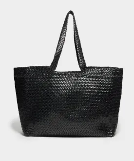 Todd Snyder x Dragon Diffusion Woven Leather Shopper Tote in Black