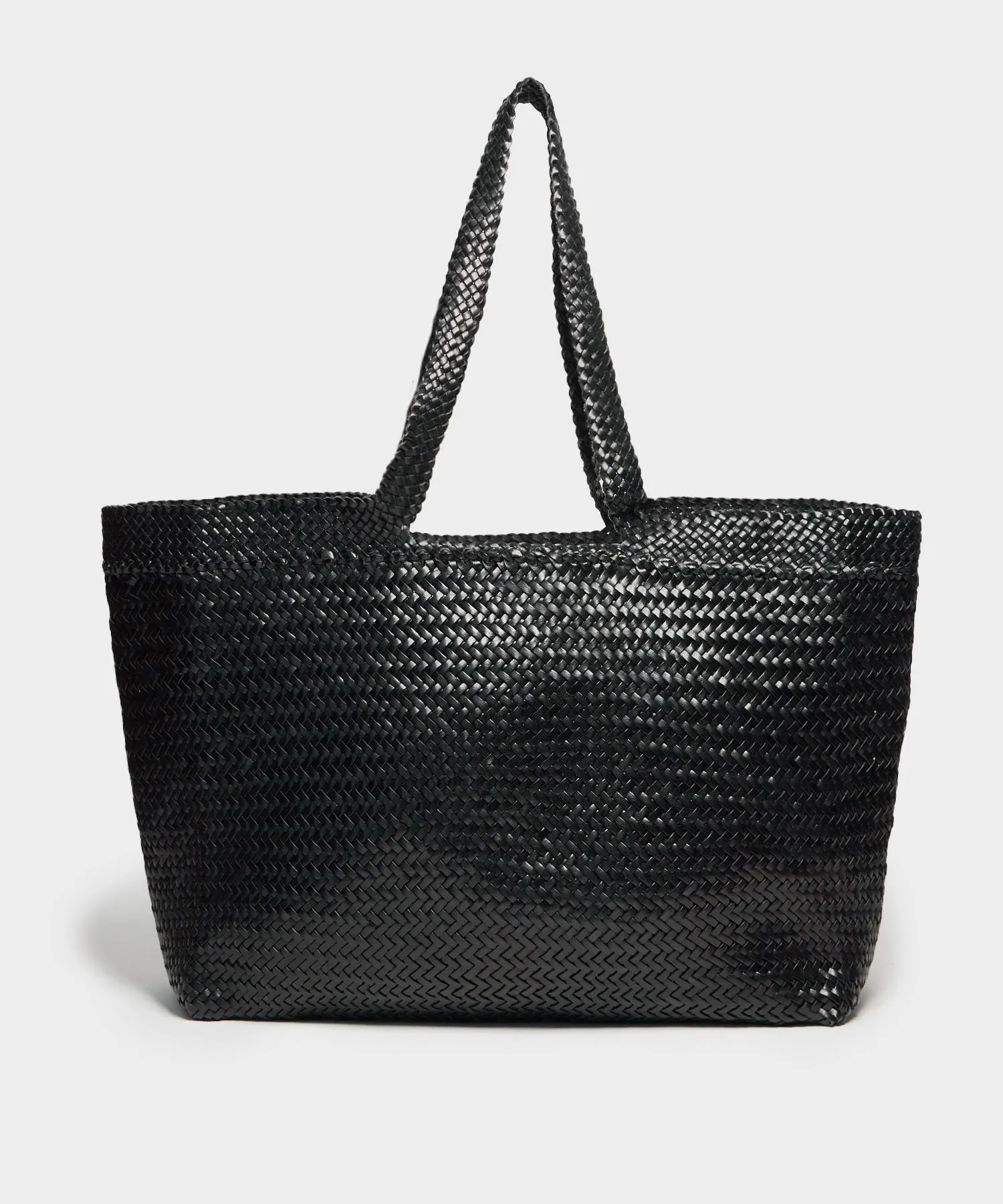 Todd Snyder x Dragon Diffusion Woven Leather Shopper Tote in Black