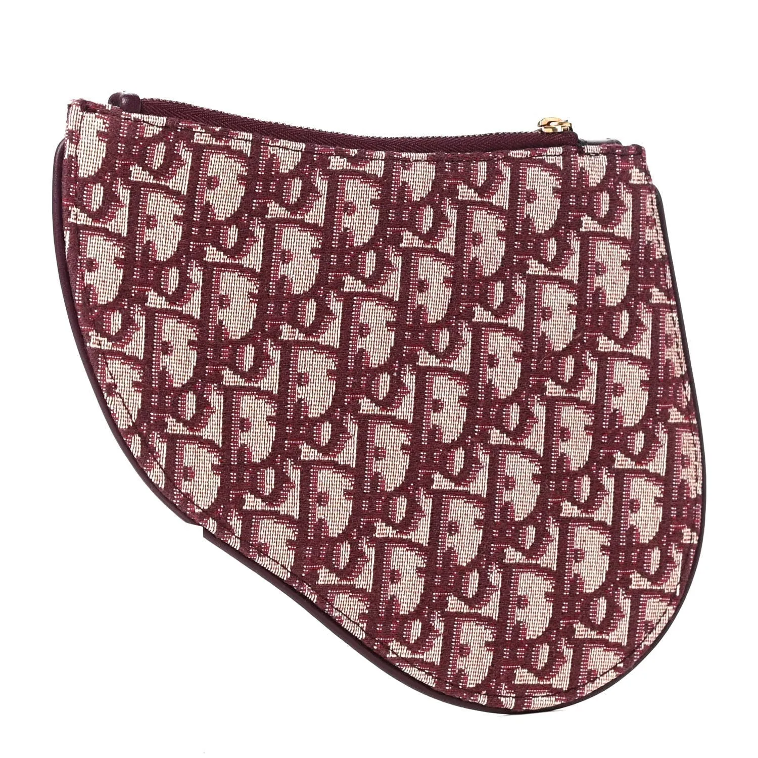 Trendy Inspired Dior Oblique Saddle Pouch Clutch- Bordeaux