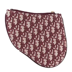 Trendy Inspired Dior Oblique Saddle Pouch Clutch- Bordeaux