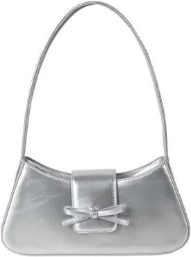 Trendy Shoulder Bag for Women Crescent Hobo Handbags Small Y2K Purses Patent Leather Clutch Bag Cute Bow Purse 2025