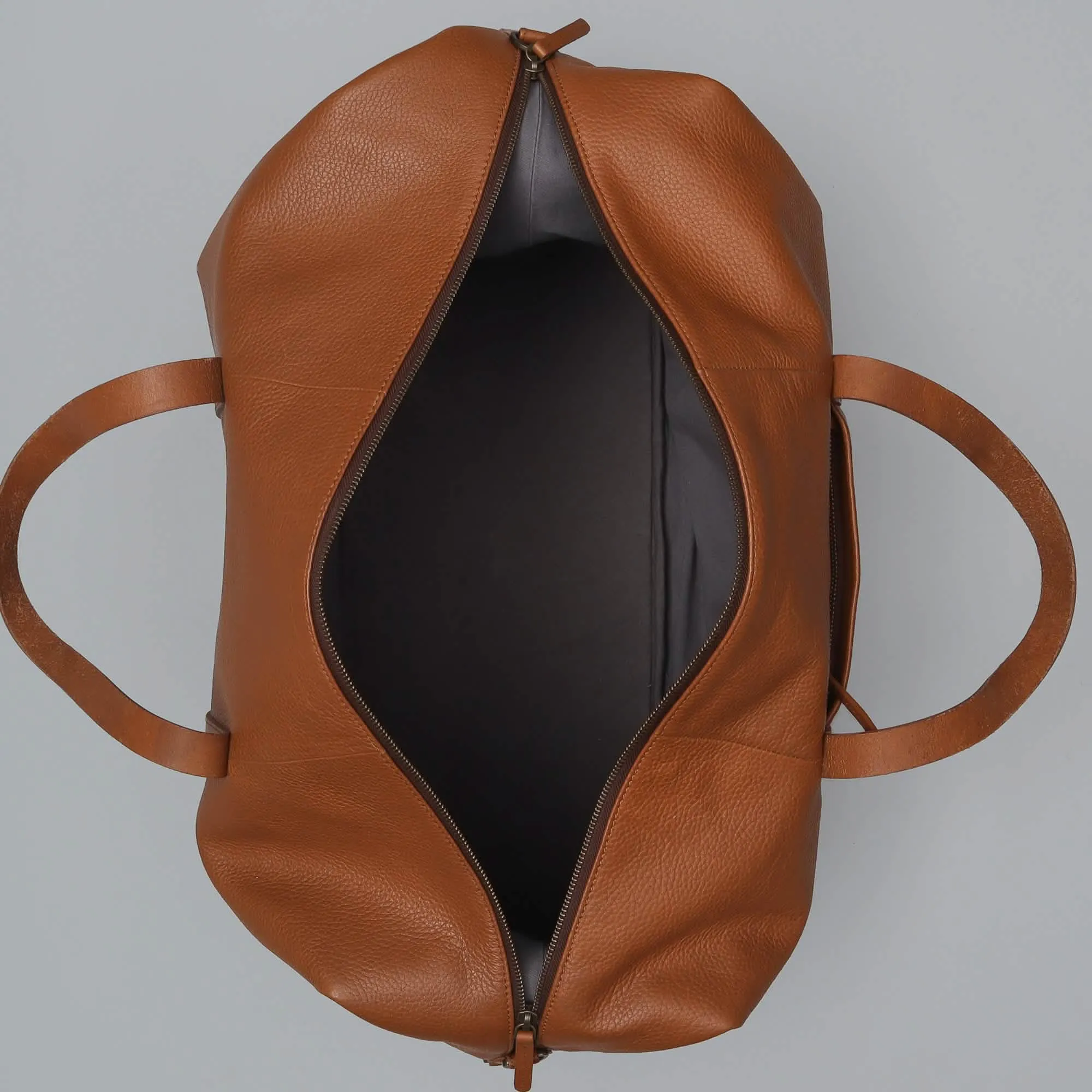 Vintage Elegance Full Grain Leather Weekend Travel Bag
