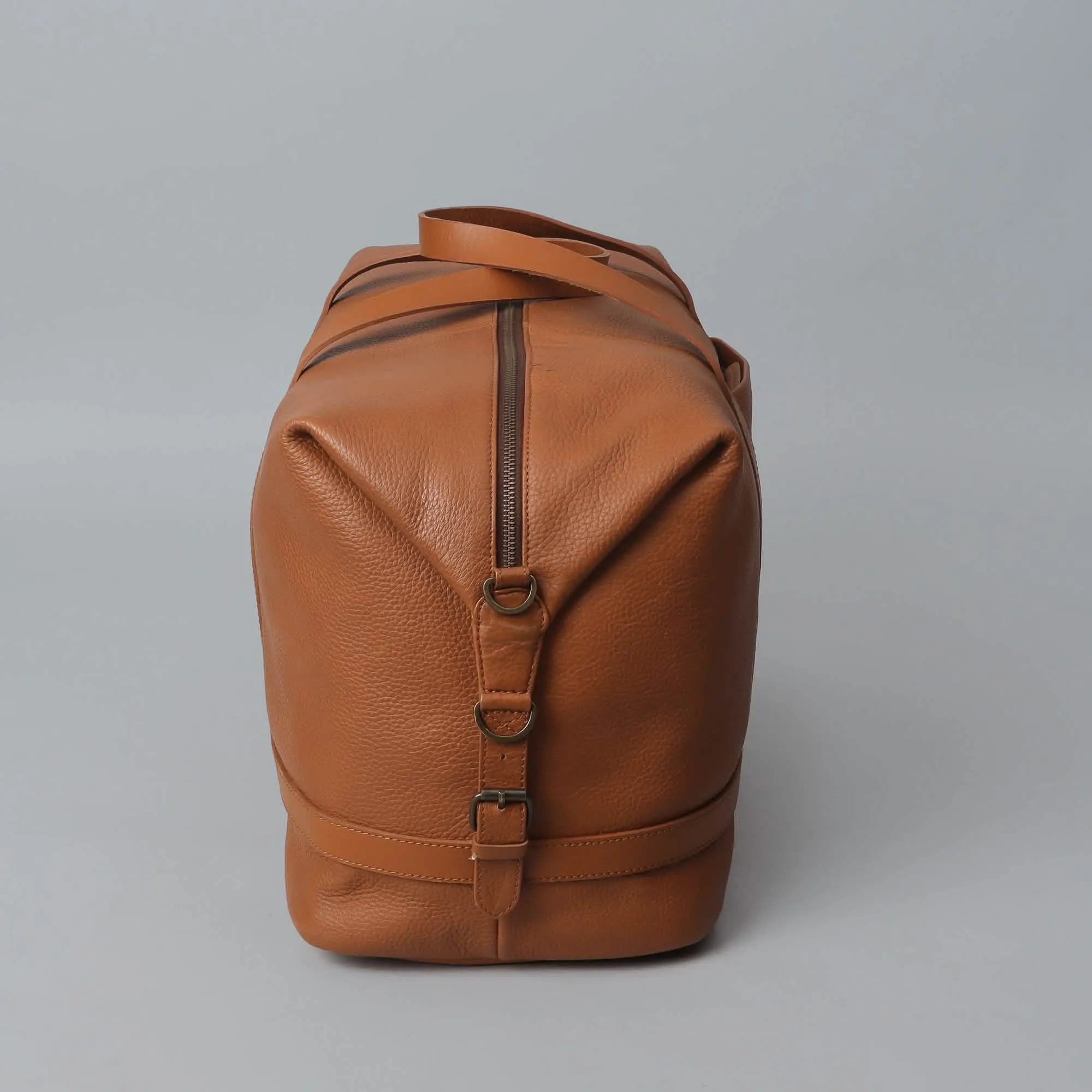 Vintage Elegance Full Grain Leather Weekend Travel Bag
