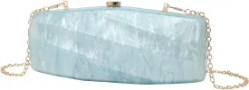 Women Acrylic Evening Clutch Purse Unique Stripe Pressed Marble Handbag for Wedding Party Prom