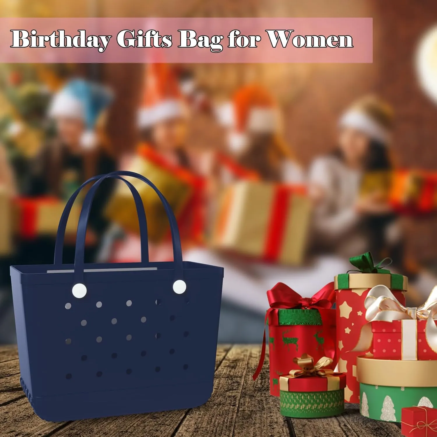 X-Large Rubber Beach Bag Tote Bag with Waterproof Zipper Inner Bag, Washable Durable Tote Bag Storage bags